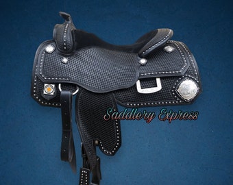 Handmade Premium Leather Western Pleasure Show Horse Saddle & tack. Size(10” to 18” Inch) seat. (..Read Description For More Info..)