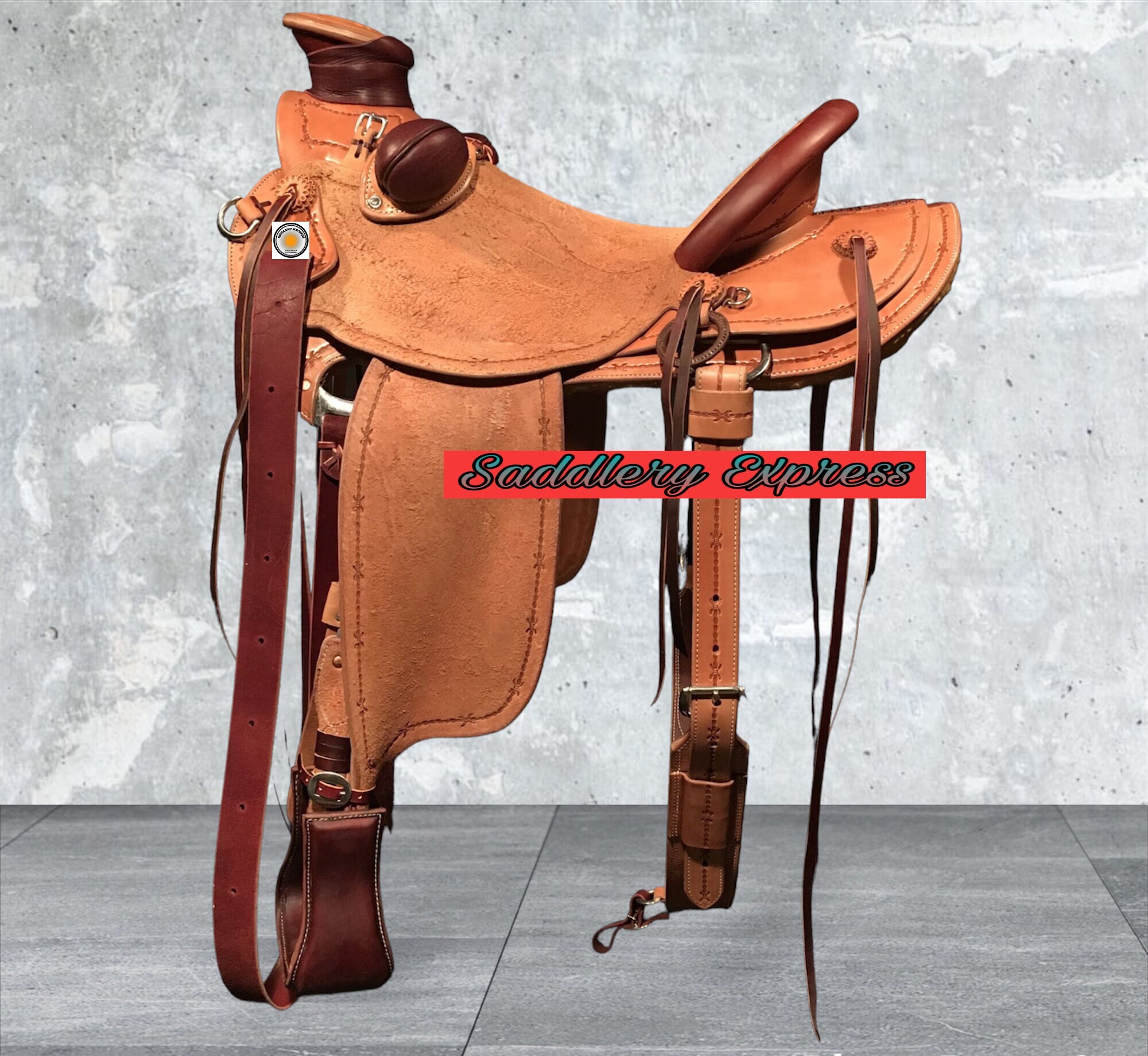 Wade Tree A Fork Premium Western Leather Roping Ranch Work Horse Saddle TACK, Headstall & Breastplate (Size- 10 to 18 Inches Seat Available
