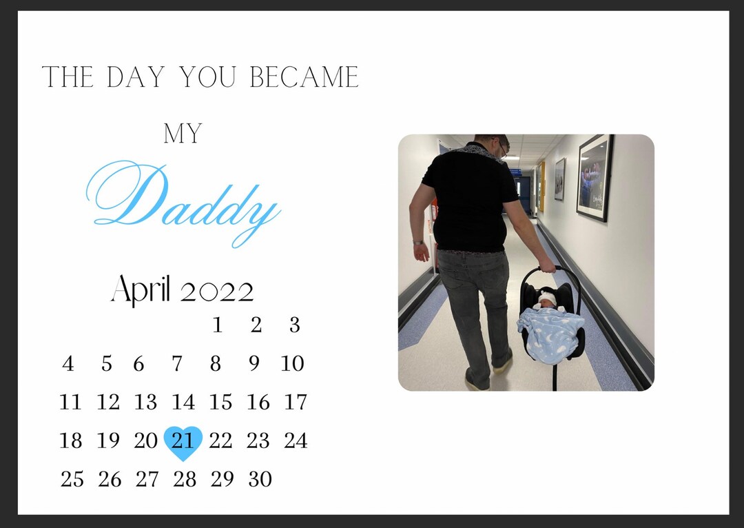 The Day You Became My Daddy Printable, New Daddy Photo Printable , the Day You Became My Daddy