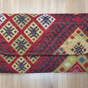 Ausgefallene Portemonnaie für Damen aus Leder & Stoff, Verschiedene Farben / Mustern, Handgemachter Geldbeutel Groß mit vielen Kartenfächern
