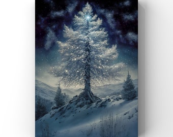 Instant Printable Download Digital Image - Original Art - Wall Poster - Digital Art Photography - Christmas Holiday Winter Landscape