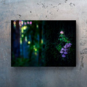 Twilight Lanterns - Instant Printable Download Image - Original Art - Fairy Village of Mushrooms - Fairy Tale - Wall Poster
