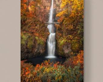 Multnomah Falls Autumn Photography Photograph - Image for Printing – Oregon Waterfall (Digital Download)