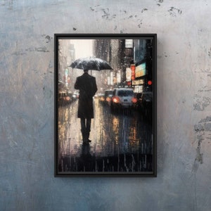 Instant Printable Download Digital Image -Original Art -Wall Poster - Digital Art Photography - Man with Umbrella - Urban Scene