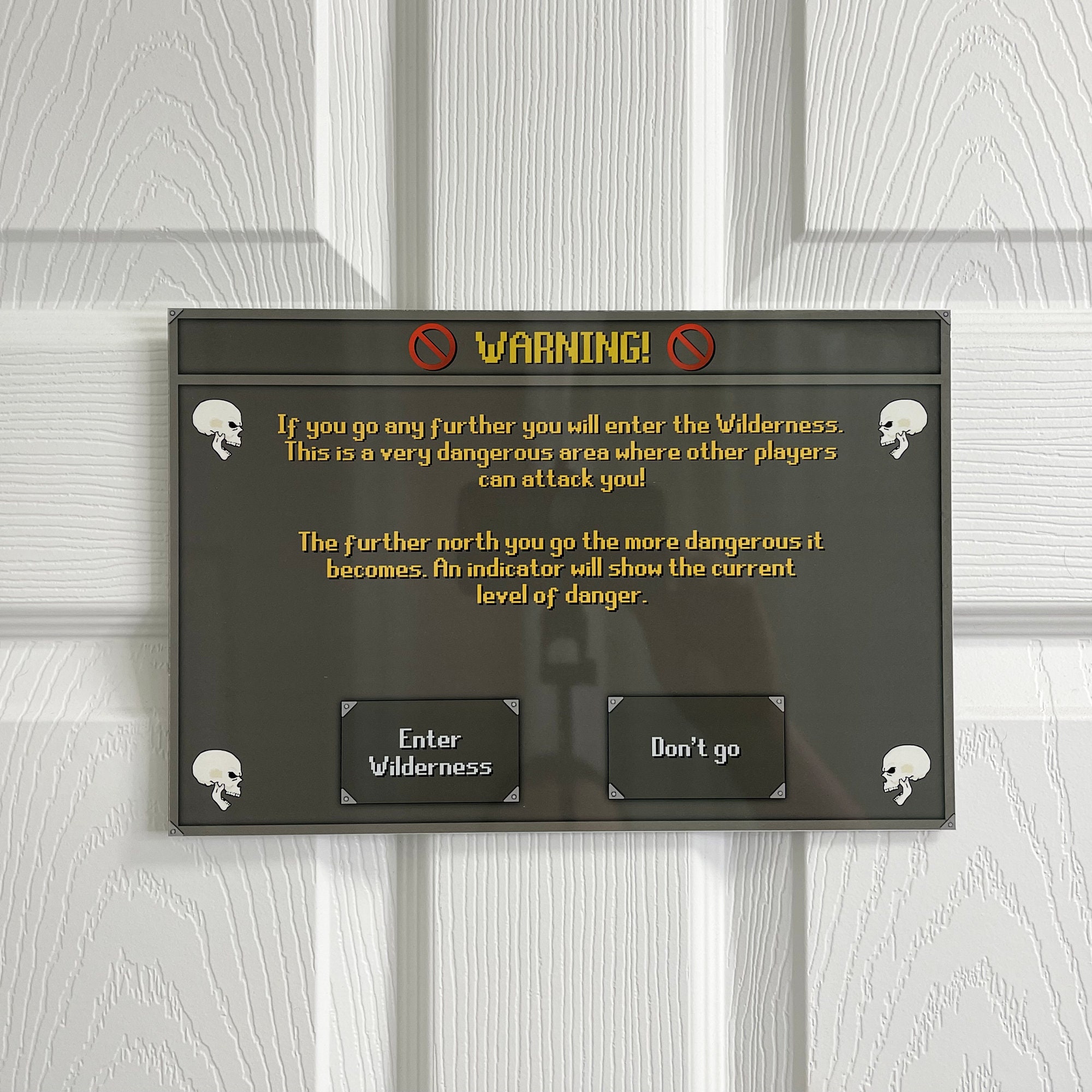 OSRS Wilderness Warning Aluminum Sign OSRS Wilderness Warning Etsy