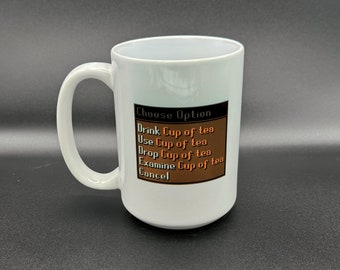 OSRS Inspired Tea Menu 15oz Ceramic Coffee Mug