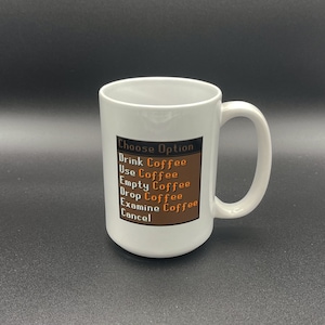 Caneca de café OSRS, caneca de menu de café OSRS, caneca de café Old School RuneScape, caneca de menu de café Old School RuneScape
