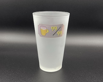 OSRS 99 Drinking Pint Glass, OSRS Pint Glass, OSRS Beer Glass, Old School RuneScape 99 Drinking Pint Glass, RuneScape Pint Glass