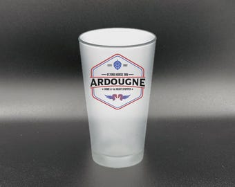 Flying Horse Inn Frosted Pint Glass, RuneScape Ardougne Pub