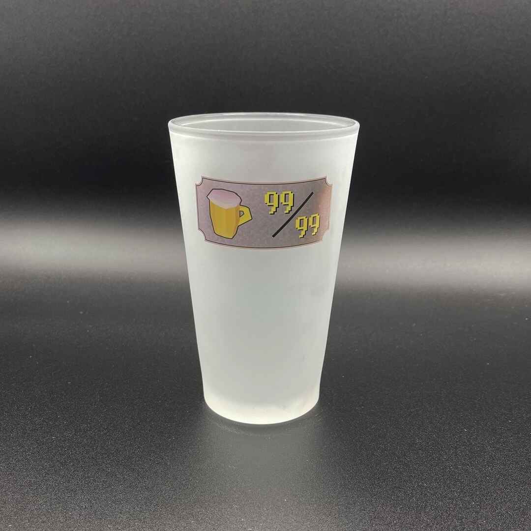 OSRS 99 Drinking Pint Glass, OSRS Pint Glass, OSRS Beer Glass, Old