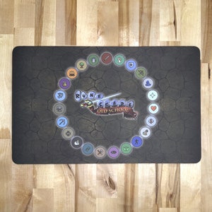 OSRS Skill Circle Mouse Pad, OSRS Skill Circle Gaming Mat, OSRS Skills Gaming Mat, Skills Gaming Mat, Skills Mouse Pad, 16x10 Inch Mousepad