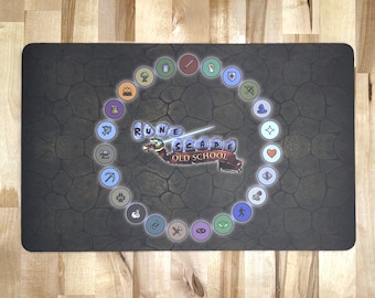 OSRS Skill Circle Mouse Pad, OSRS Skill Circle Gaming Mat, OSRS Skills Gaming Mat, Skills Gaming Mat, Skills Mouse Pad, 16x10 Inch Mousepad