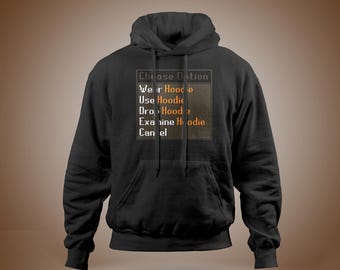 OSRS Hoodie Menu Hoodie, Hoodie Menu Hoodie, Old School RuneScape Hoodie Menu, RuneScape Hoodie Menu, OSRS Hoodie Menu Hooded Sweatshirt