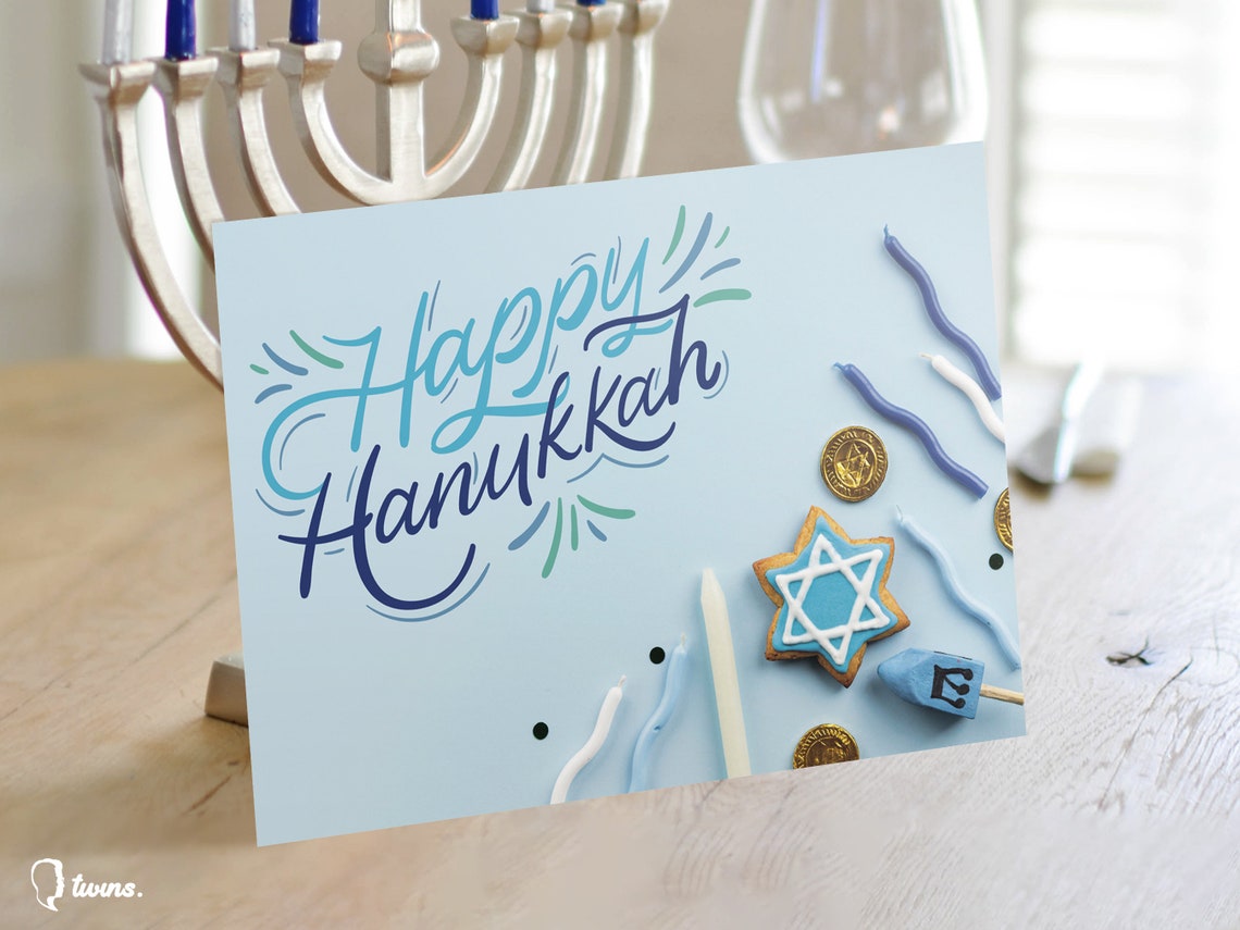 Happy Hanukkah Card Digital Printable Downloadable - Etsy