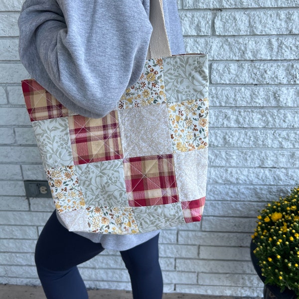 Patchwork Tote Bag - Etsy