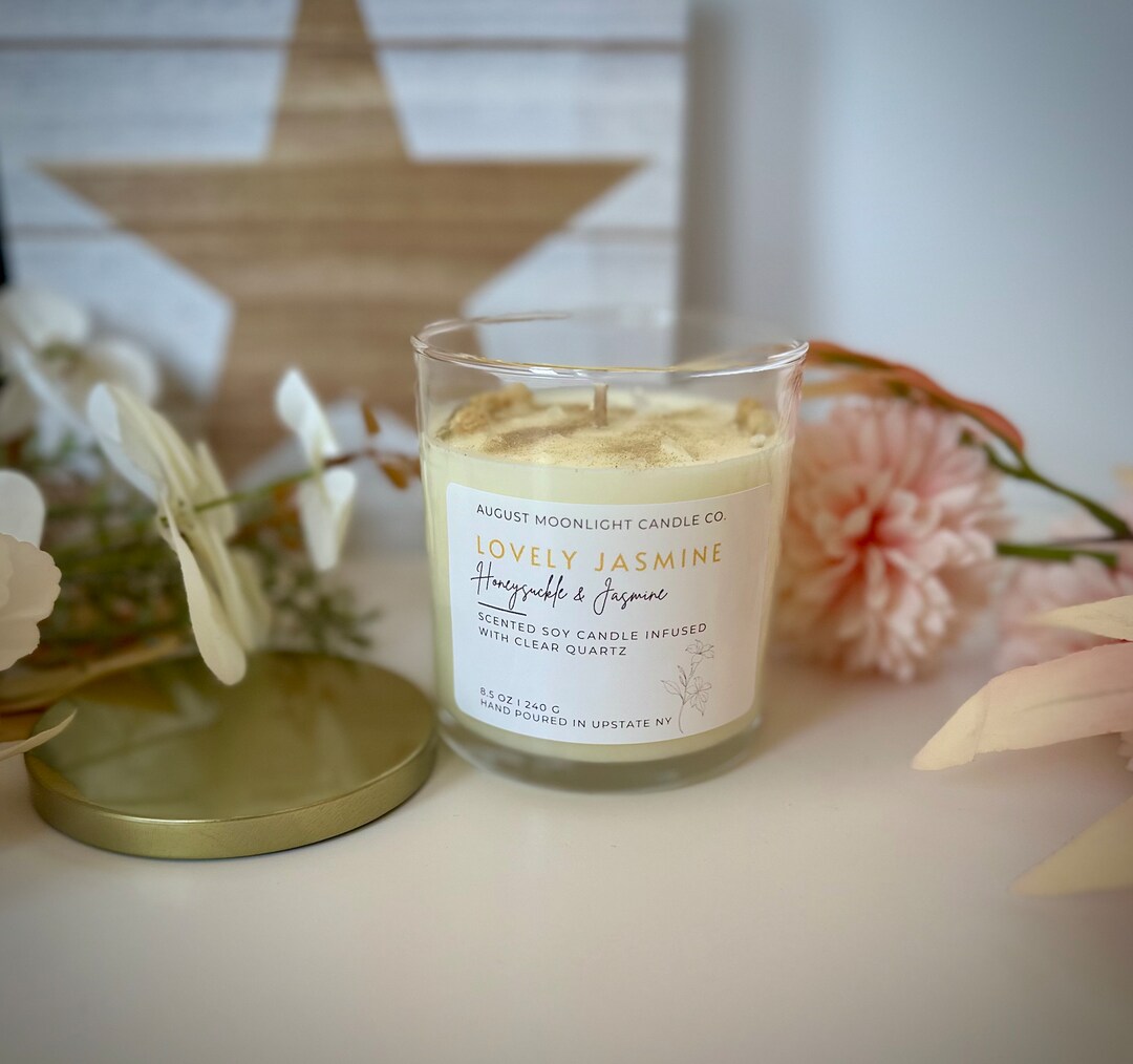 Lovely Jasmine - Crystal & Herb Infused Candle - Gift Candle - Etsy