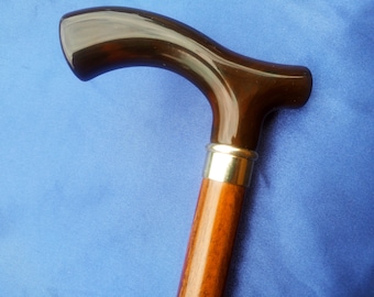 Brand new wooden brown marble derby handle walking stick cane UK seller