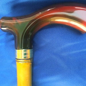 Brand new bamboo wooden derby cane handle walking stick cane UK seller