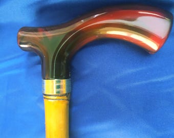 Brand new bamboo wooden derby cane handle walking stick cane UK seller