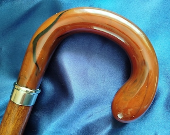 Our best quality marble wooden pattern crook gentleman handle walking stick cane UK seller