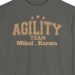 Agility Team Personalized Sweatshirt, Dog Handler Varsity Style Jumper, Custom Team Name Athletic Pullover, Gifts for Dog Owners, Agility