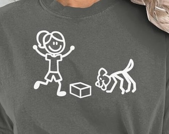 Scent Work / Nose Work T-Shirt, Dog Sports, Girl and Dog, Stick Figures