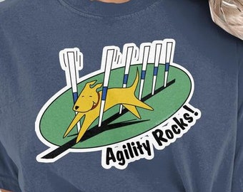 Agility Rocks! Weave Poles: Dog Agility T-Shirts, Agility Handler Shirts, Dog Agility, Dog Sports Shirts, Comfort Colors