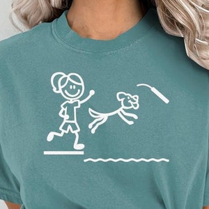 Dock Diving, Dog Sports, Girl and Dog, Stick Figures