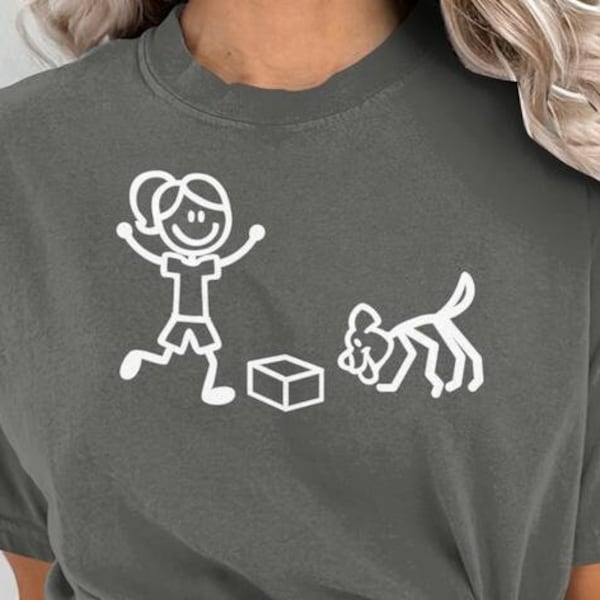 Scent Work / Nose Work T-Shirt, Dog Sports, Girl and Dog, Stick Figures