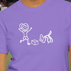 Scent Work / Nose Work T-Shirt, Dog Sports, Girl and Dog, Stick Figures