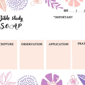 SOAP Bible Study Digital Template.