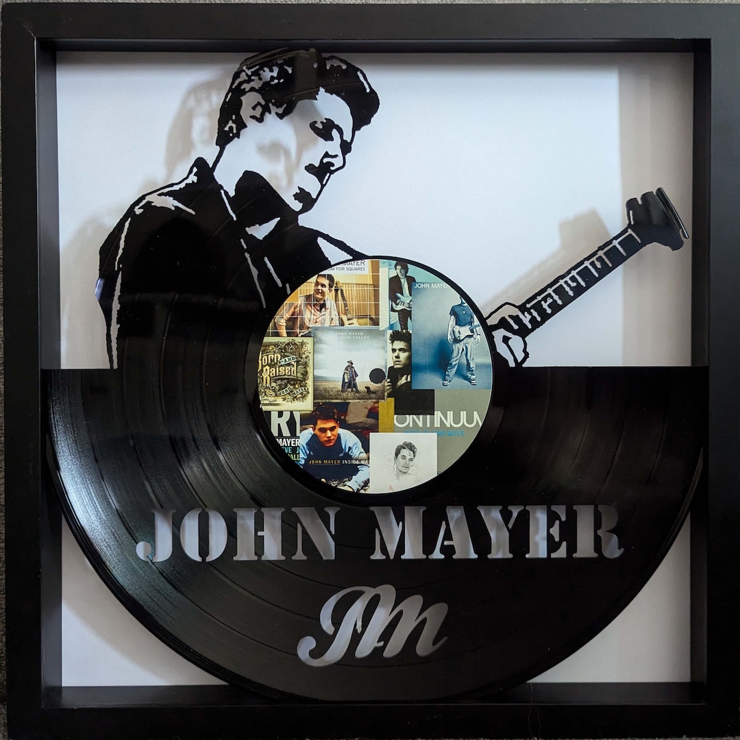 FRAMED John Mayer Art LP Vinyl Album Cut Into Art