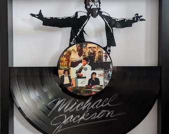 FRAMED Michael Jackson Art - LP Vinyl Album cut into art - FREE shipping