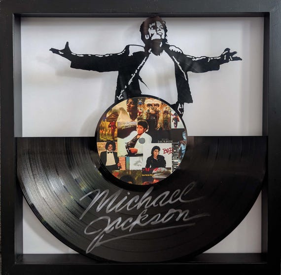 FRAMED Michael Jackson Art - LP Vinyl Album Cut Into Art - FREE