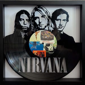 FRAMED Nirvana Art - LP Vinyl Album cut into art - FREE shipping