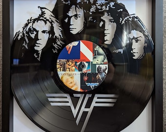 FRAMED Van Halen Art - LP Vinyl Album cut into art - FREE shipping