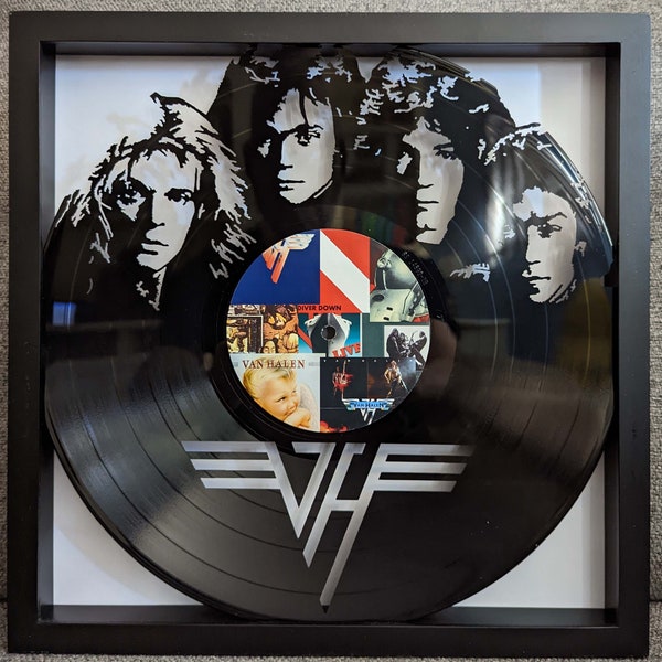 FRAMED Van Halen Art - LP Vinyl Album cut into art - FREE shipping