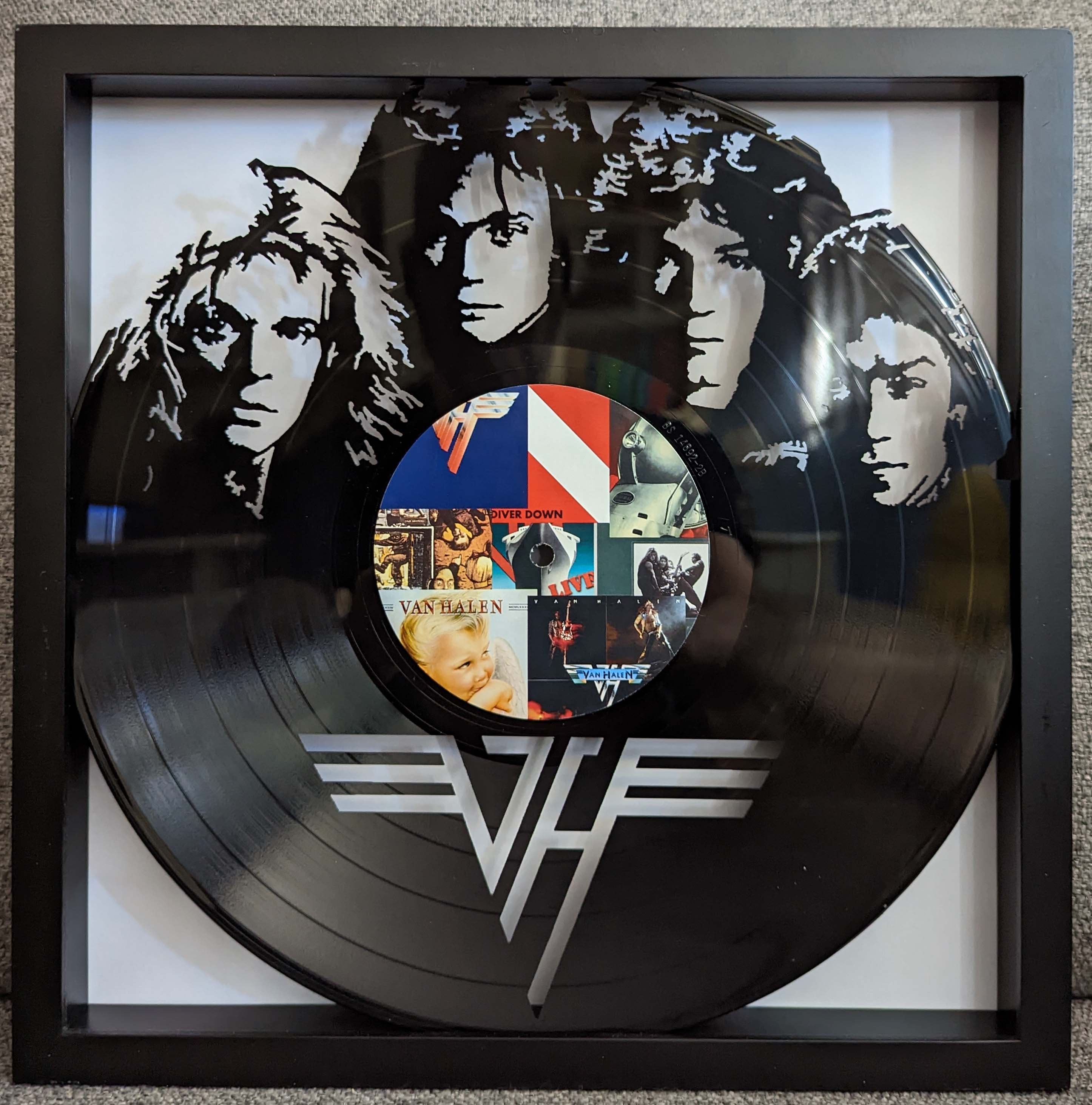 FRAMED Van Halen Art LP Vinyl Album Cut Into Art FREE Shipping 