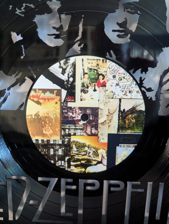 FRAMED Led Zeppelin Art - LP Vinyl Album Cut Into Art - FREE