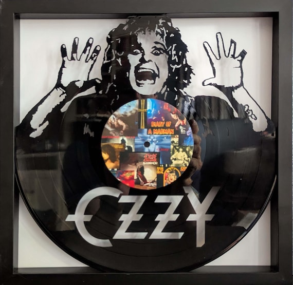 FRAMED Ozzy Osbourne Art - LP Vinyl Album cut into art - FREE shipping