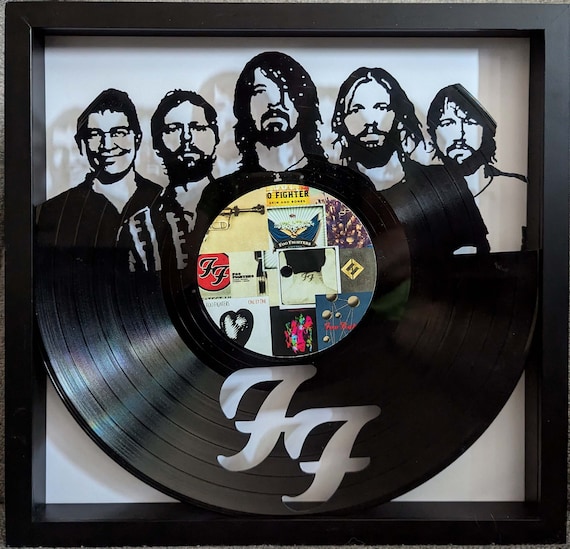 FRAMED Foo Fighters Art - LP Vinyl Album Cut Into Art - FREE