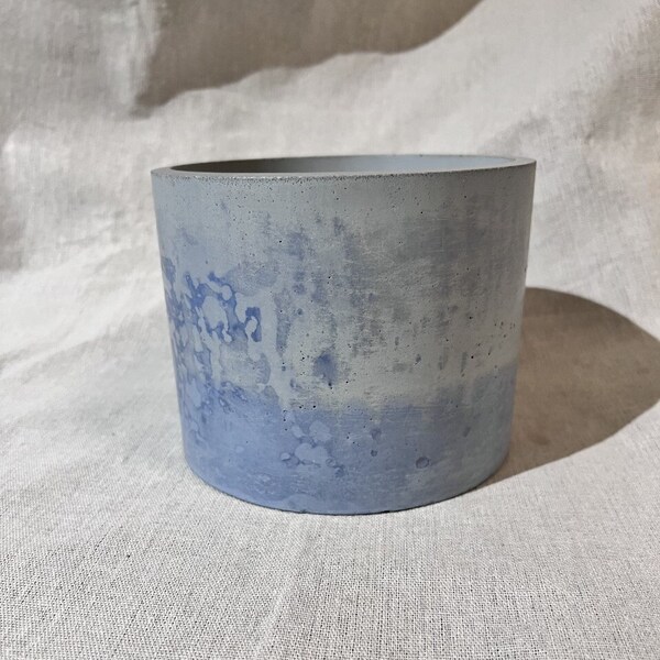 Plant Pot Medium / 6 Inch / Concrete / Unique Gift / Hand Polished  / Special Gift Idea / Flower Vase