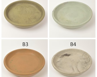 Platillo para plantas de 6" / Bandeja de goteo / Hormigón pulido a mano / Bandeja para baratijas / Velas para centro de mesa / Pestañas de fieltro en la base