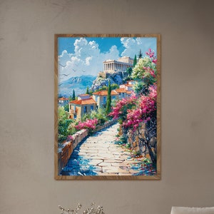 Acropolis of Athens water colour paintings greek wall art beautiful scenery print Acropolis ruins art ancient Acropolis of Athens