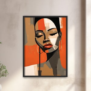 African woman wall art Afrocentric wall decor African art prints Contemporary African art black art- Print art