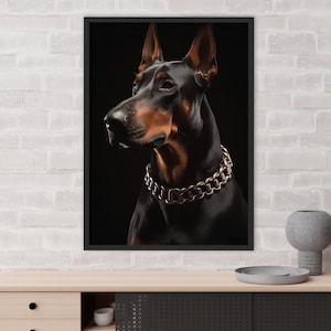 Realistic Doberman Print and art Painting High Quality Dog Wall Art - Print art