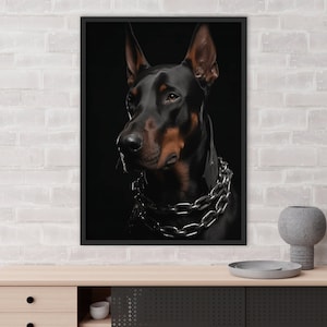 Realistic Doberman Print and art Painting High Quality Dog Wall Art - Print art