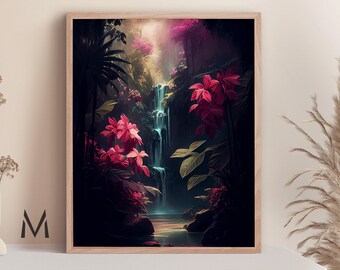 キャンバス絵画風景滝アート写真 20x40cm(8x16in)フレームレス キャンバス絵画風景滝アート写真 20x40cm(8x16in)フレームレス
