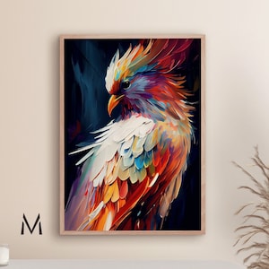Vogel Bild Bunter Vogel Bild abstrakter Vogel Wandbild bunter Vogel Print abstrakte Kunst auf Leinwand