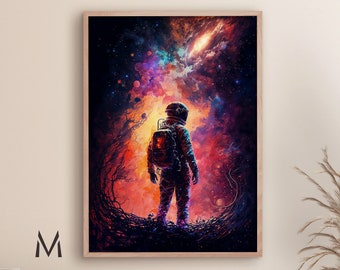 Astronaut in space art Astronaut painting Space poster Astronaut modern art Astronaut contemporary art- print and canvas